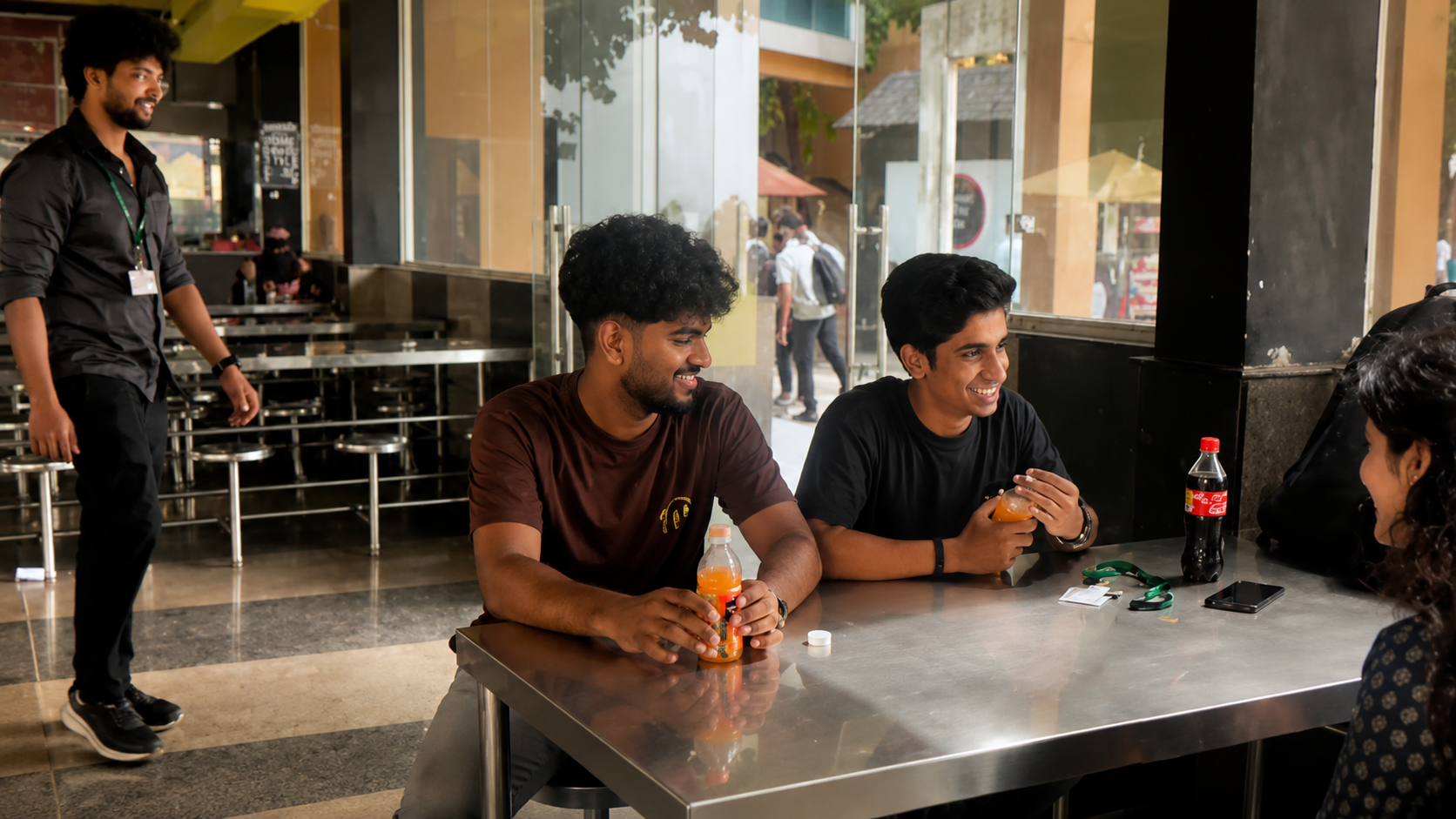 Friends at the MLRIT canteen